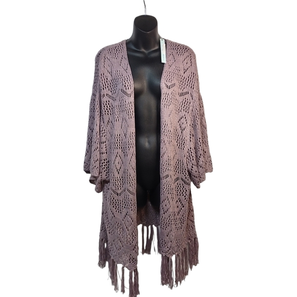 She Sky Sweaters - She Sky Women's Purple Sweater Cardigan Size L NWT